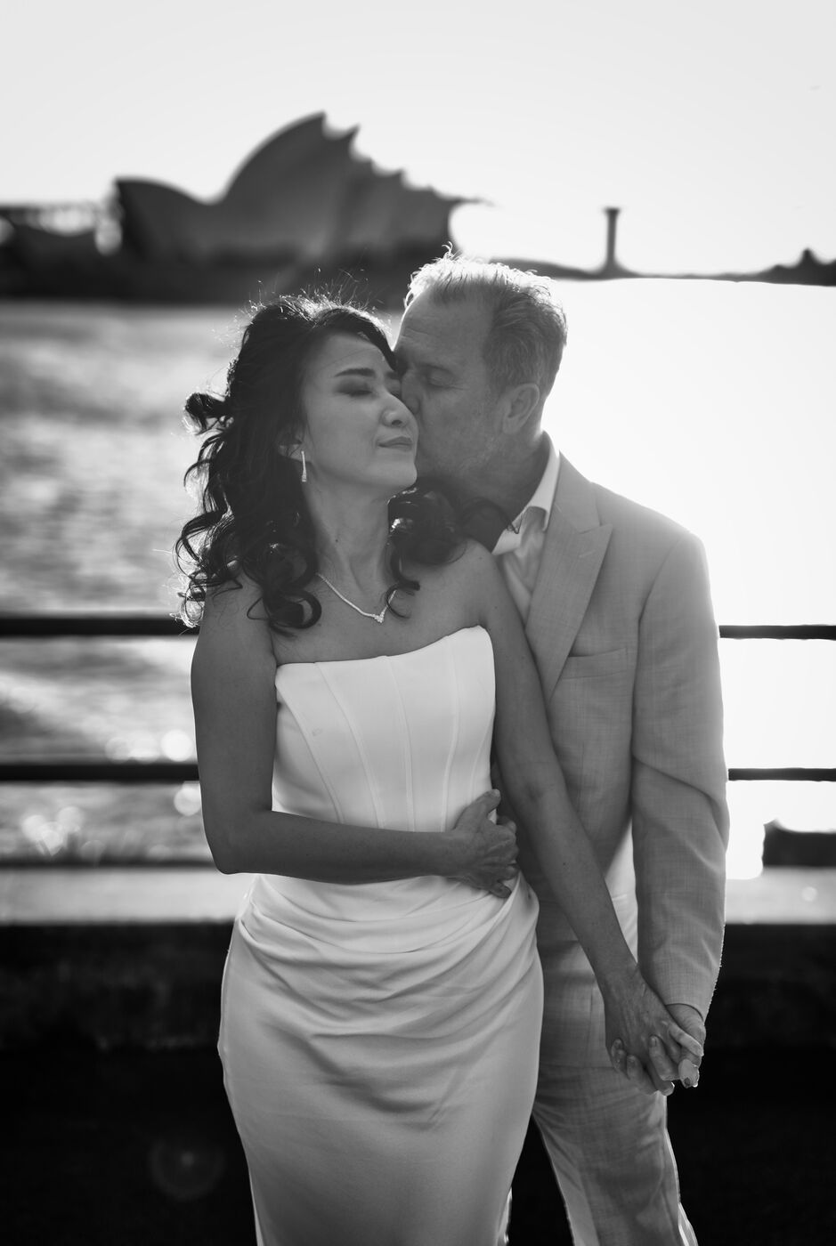 May and Shane, black and white portrait